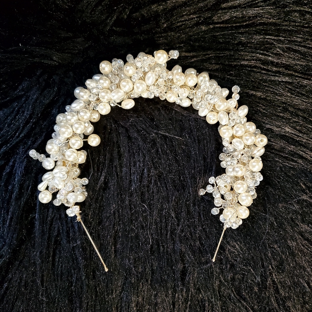 White pearl headband